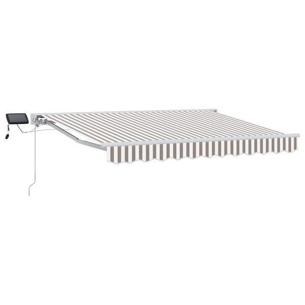 Armazón de toldo manual con LEDs Gris claro y blanco. 3 x 25 m Gris claro y White 3 x 2,5 m