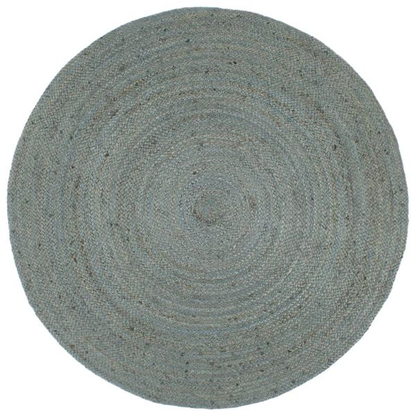 Alfombra de yute tejida a mano redonda verde oliva 180 cm Verde oliva 180 cm