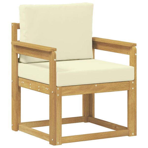 2 Pieza Conjunto de sofás de exterior Poliéster Blanco y Crema y crema Estructura abierta