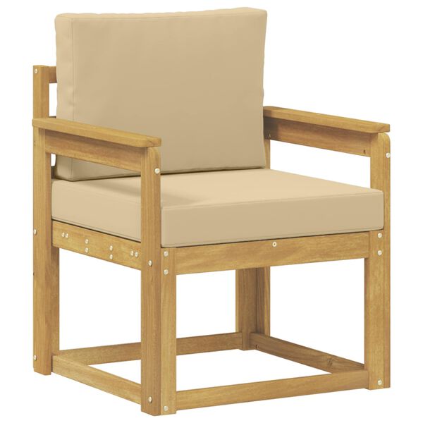 2 Pieza Conjunto de sofás de exterior Poliéster Blanco y Beige y beige Estructura abierta