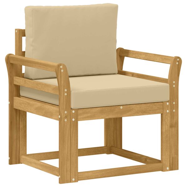2 Pieza Conjunto de sofás de exterior Poliéster Blanco y Beige y beige Curvado
