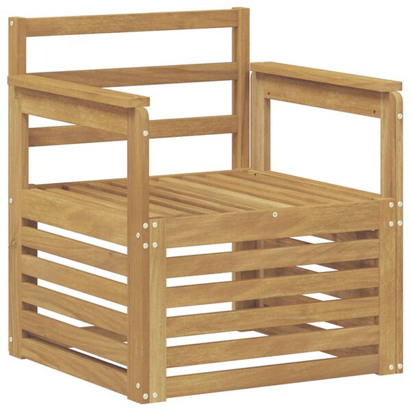 2 Pieza Conjunto de sofás de exterior Madera de Acacia Sólida White Estructura abierta
