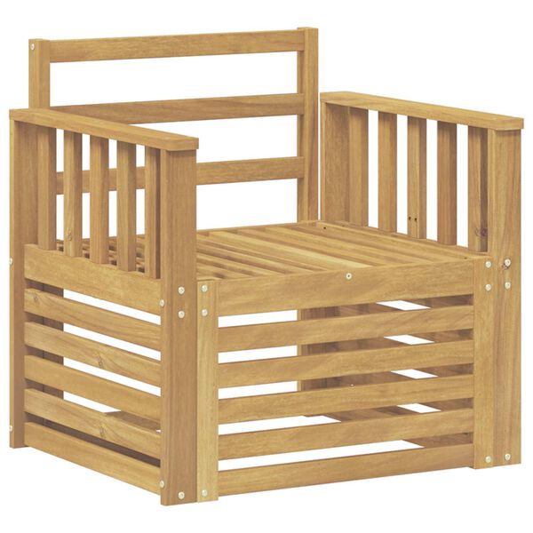 2 Pieza Conjunto de sofás de exterior Madera de Acacia Sólida White Lamas verticales