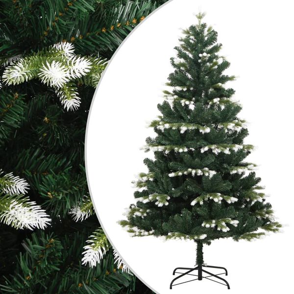Árbol de Navidad artificial con bisagras y nieve flocada 210 cm 210 cm Básico
