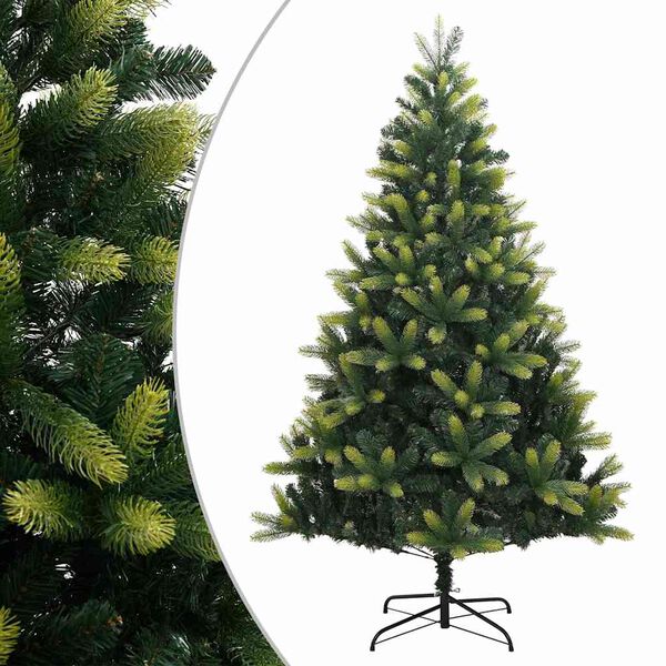 Árbol de Navidad artificial con bisagras y soporte 210 cm Básico 210 cm