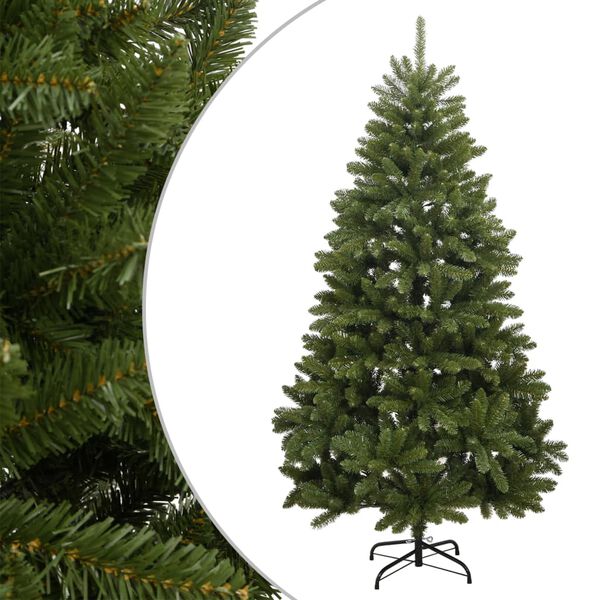 Árbol de Navidad artificial con bisagras y soporte verde 180 cm Verde Básico 180 cm