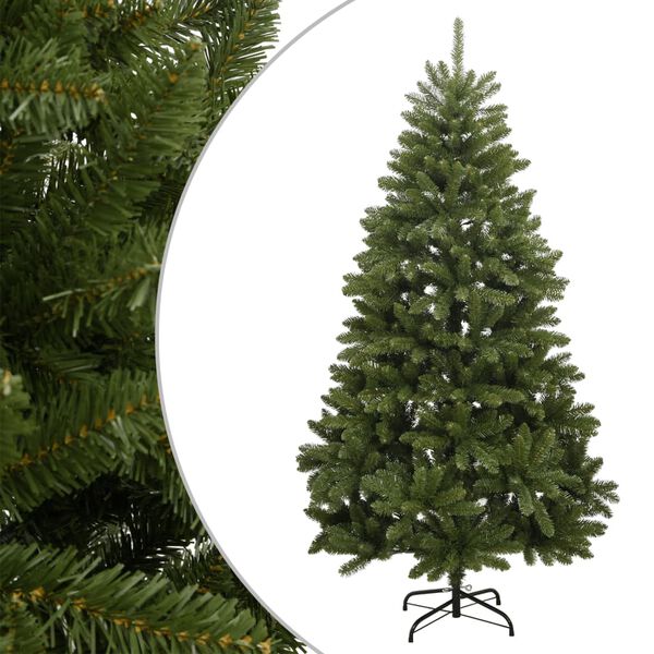 Árbol de Navidad artificial con bisagras y soporte verde 210 cm Verde Básico 210 cm