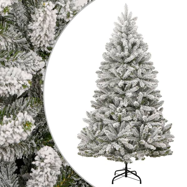 Árbol de Navidad artificial con bisagras y nieve flocada 240 cm verde y Básico 240 cm