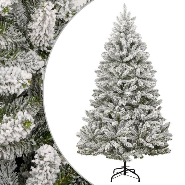 Árbol de Navidad artificial con bisagras y nieve flocada 270 cm verde y Básico 270 cm
