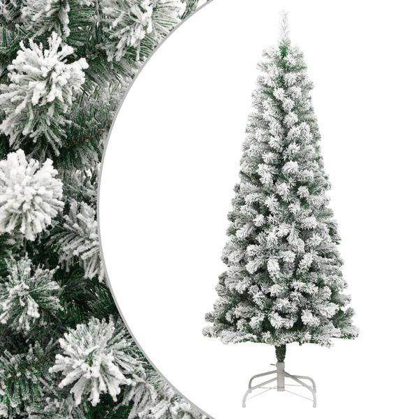 Árbol de Navidad artificial con bisagras y nieve flocada 210 cm Básico 210 cm