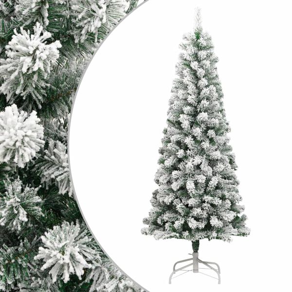Árbol de Navidad artificial con bisagras y nieve flocada 240 cm 358383