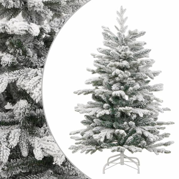 Árbol de Navidad artificial con bisagras y nieve flocada 180 cm 358386