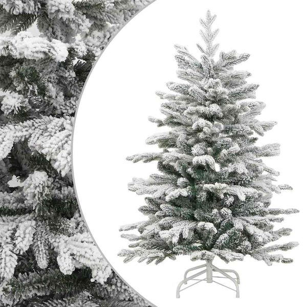Árbol de Navidad artificial con bisagras y nieve flocada 210 cm 358387