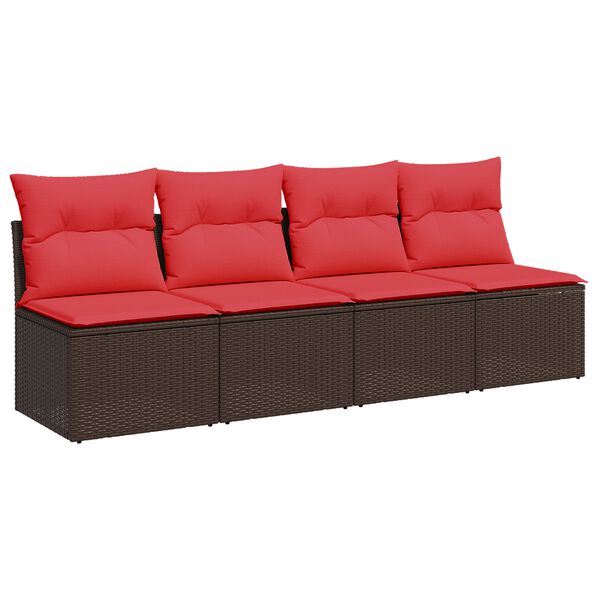 | Sofá de jardín | Marrón 227 x 62 x 69 cm ratán sintético Marrón 4-plazas