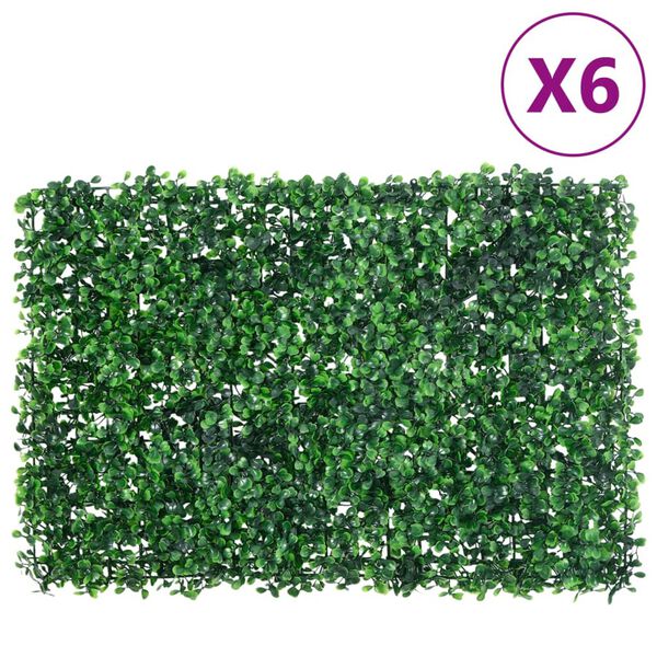 Valla de hojas de arbusto artificial 6 uds verde 40×60 cm 40 x 60 cm