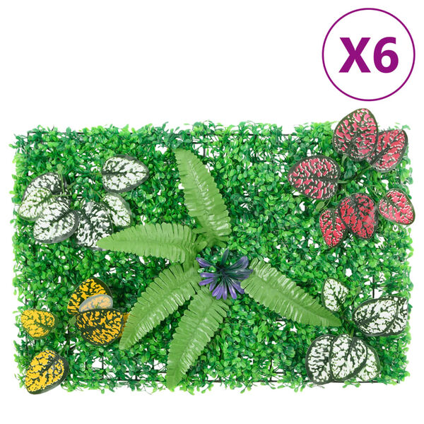 Valla de plantas artificiales 6 uds verde 40×60 cm