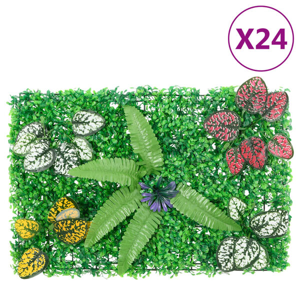 Valla de plantas artificiales 24 uds verde 40×60 cm