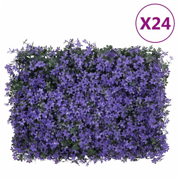 Valla de hojas artificiales 24 uds morado 40×60 cm