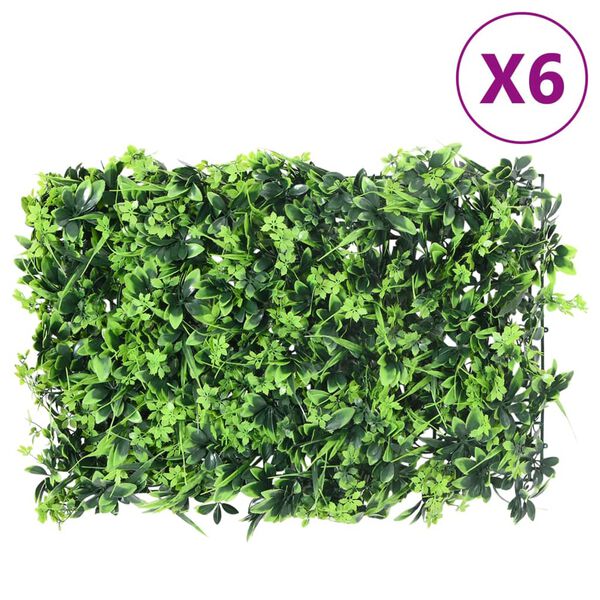 Valla de hojas artificiales 6 uds verde 40×60 cm