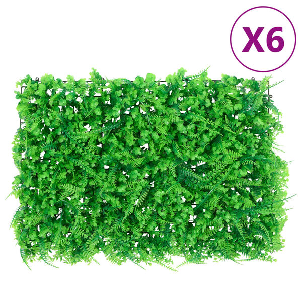 Valla de hojas de helecho artificial 6 uds verde 40×60 cm