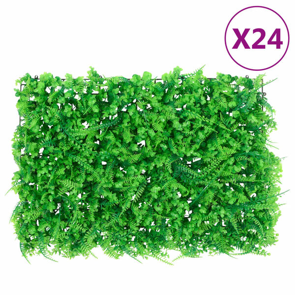 Valla de hojas de helecho artificial 24 uds verde 40×60 cm