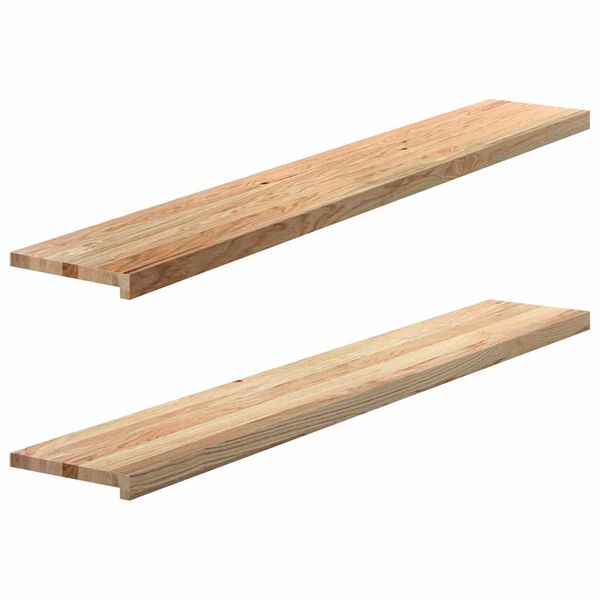 Alféizares de ventana 2 uds madera maciza roble sin tratar Natural 160 x 30 x 2 cm