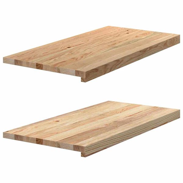 Alféizares de ventana 2 uds madera maciza roble sin tratar Natural 80 x 40 x 2 cm