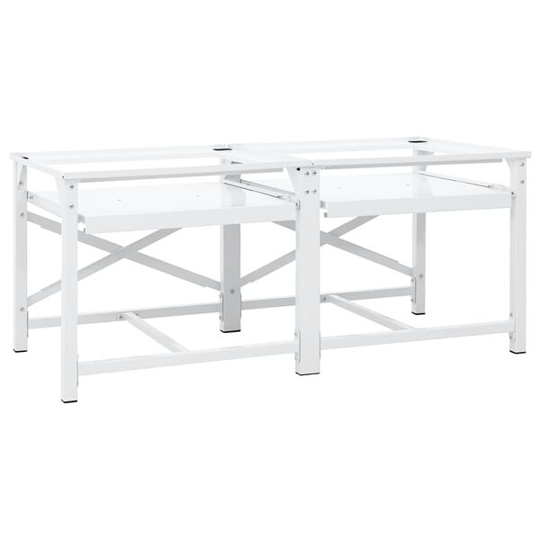 | Pedestal para Lavadora | Acero Blanco con estante alto (pedestal doble)