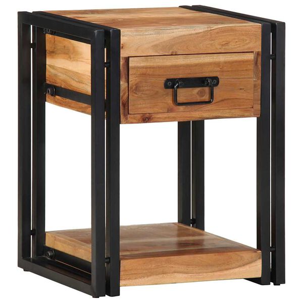 Armario de Noche 2 pcs 40 x 35 x 50 cm Madera de Acacia Sólida madera maciza de acacia 40 x 35 x 50 cm