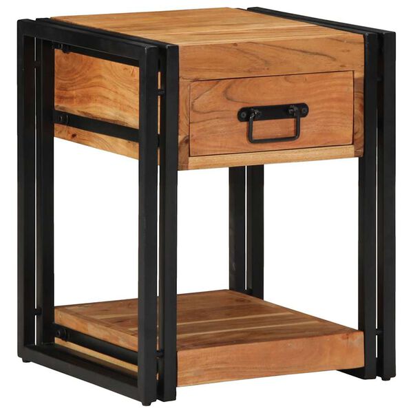 Armario de Noche 2 pcs 40 x 40 x 50 cm Madera de Acacia Sólida madera maciza de acacia 40 x 40 x 50 cm