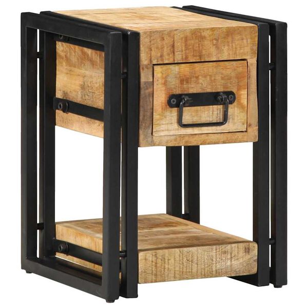 Armario de Noche 2 pcs 30 x 30 x 40 cm Madera de mango maciza Madera maciza de mango rugosa 30 x 30 x 40 cm