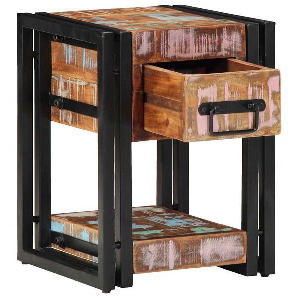 Armario de Noche 30 x 30 x 40 cm Madera sólida recuperada madera maciza reciclada 30 x 30 x 40 cm
