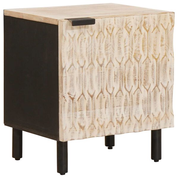 Armario de Noche 40 x 33 x 46 cm Madera de mango maciza Acabado lavado