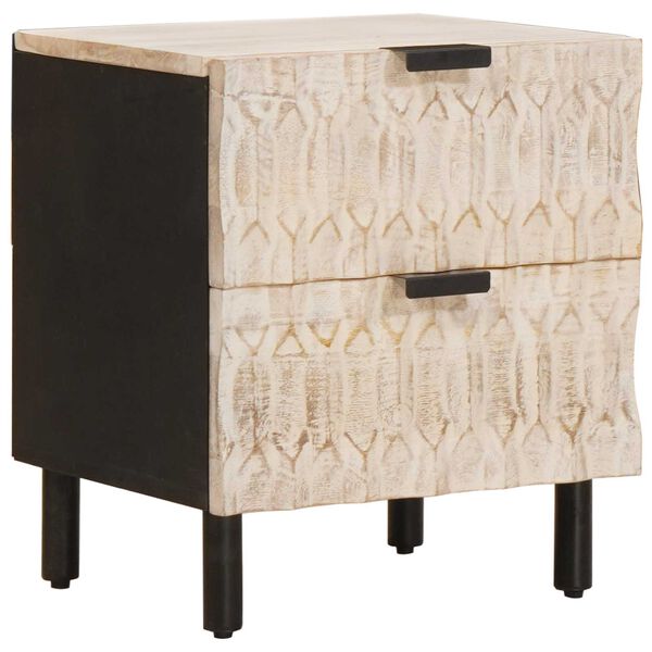 Armario de Noche 40 x 33 x 46 cm Madera de mango maciza Acabado lavado 4017862