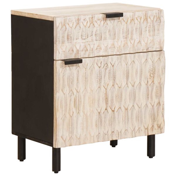Armario de Noche 50 x 33 x 60 cm Madera de mango maciza Acabado lavado