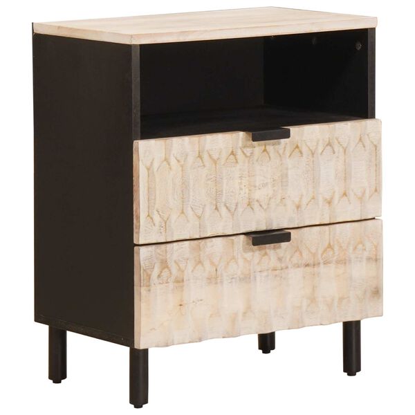 Armario de Noche 50 x 33 x 60 cm Madera de mango maciza Acabado lavado 4017874