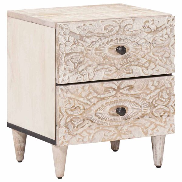 Armario de Noche 40 x 335 x 46 cm Madera de mango maciza White 4018366