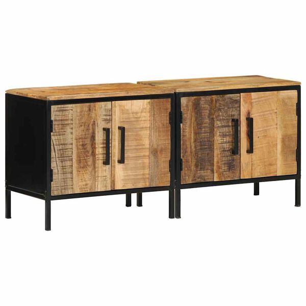 Armario de Noche 2 pcs Marrón y Negro 50 x 30 x 45 cm