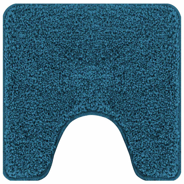 Alfombra antideslizante para baño con corte para inodoro Azul Azul