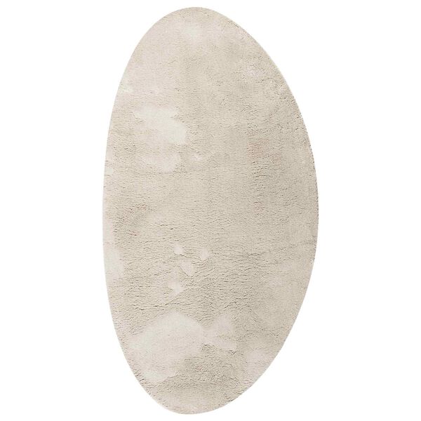 Alfombras de área HUARTE Beige 80 x 150 cm Poliéster Beige 80 x 150 cm Ovalado-asimétrico