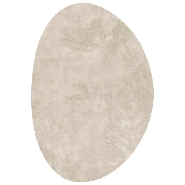 Alfombras de área HUARTE Beige 160 x 230 cm Poliéster Beige 160 x 230 cm Ovalado-asimétrico