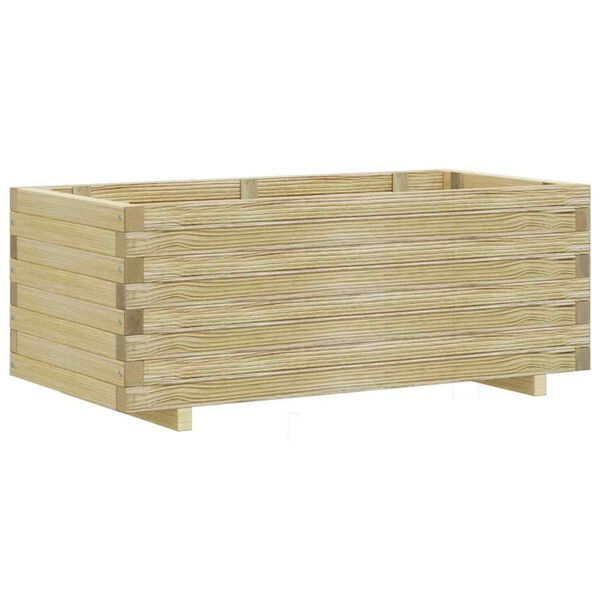 Arriate elevado rectangular madera 100x50x40 cm Beige 100 x 50 x 40 cm