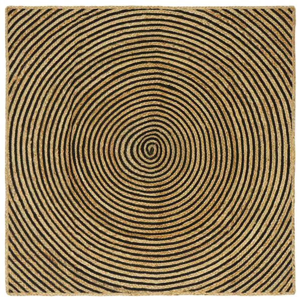 Alfombras de área Negro 120 x 120 cm yute Negro 120 x 120 cm
