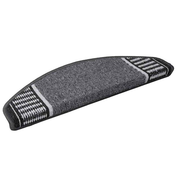 Alfombras autoadhesivas para escaleras 15 pcs Antracita Antracita Semicircular