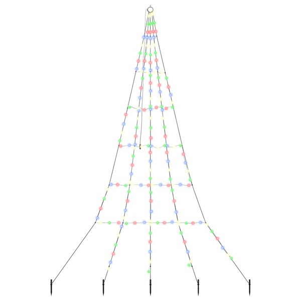 Árbol de Navidad LED con estacas de tierra Multicolor 306 cm de colores 306 cm
