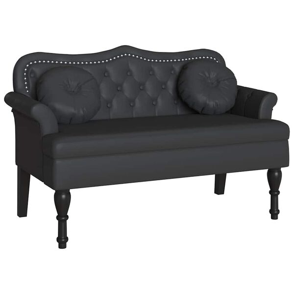 Banco Chesterfield Negro 120.5 x 65 x 75 cm Cuero sintético Negro