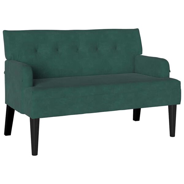 Banco Chesterfield Verde oscuro 112 x 655 x 75 cm Terciopelo Verde oscuro