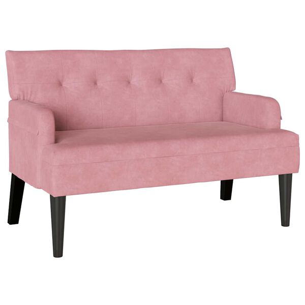 Banco Chesterfield Rosa 112 x 655 x 75 cm Terciopelo Rosa