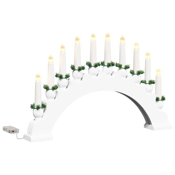 Arco de Velas de Navidad con 10 Velas LED 47 x 5 x 29 cm White
