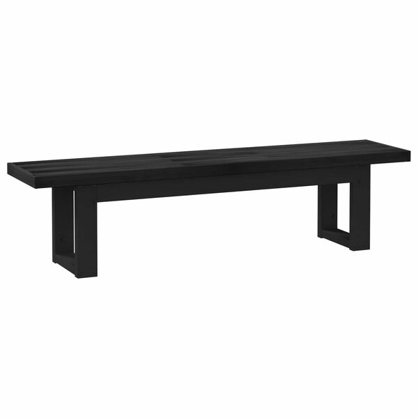 Banca de Comedor NOAIN 160 x 41 x 45 cm Pino macizo Negro Negro 160 cm Forma en U